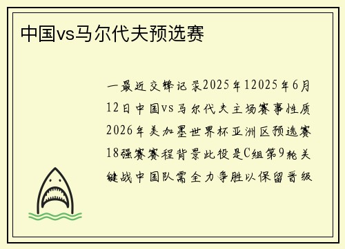 中国vs马尔代夫预选赛